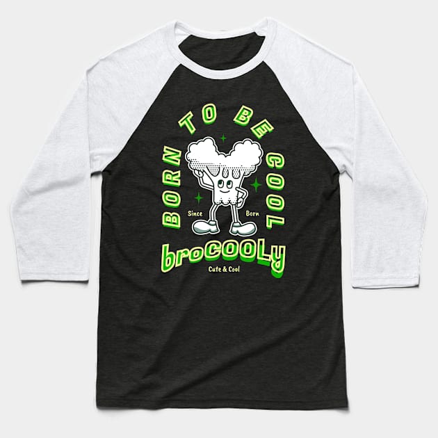 Cute Broccoli vegan born to be cool Baseball T-Shirt by Matadesain merch